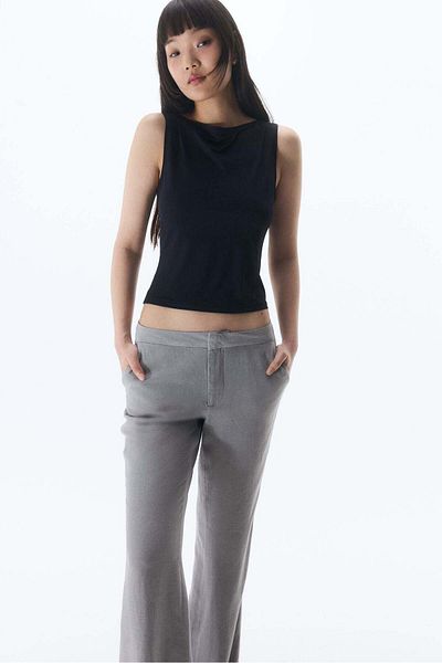 H&M Linen-blend Tailored Trousers