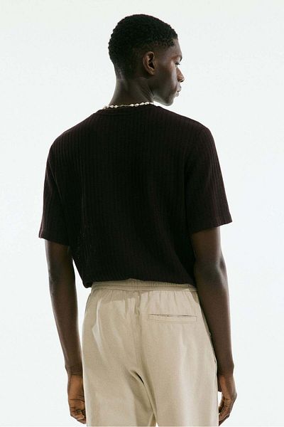 H&M Regular Fit Rib-knit T-shirt