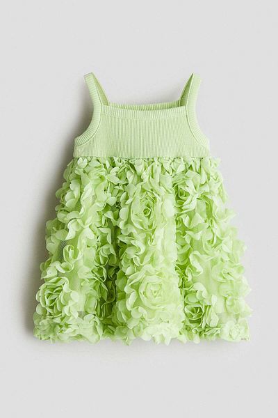 H&M Flower-appliqué Jersey Dress