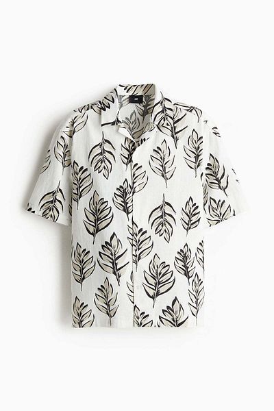 H&M Regular Fit Linen-blend resort shirt