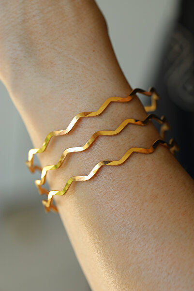 Yenigün Kuyumculuk Hediyelik Yatırımlık Üçlü Zikzak Ajda Altın Bilezik