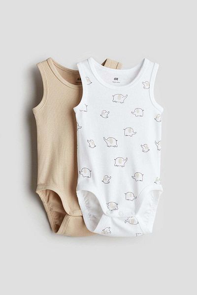 H&M 2-pack Sleeveless Cotton Bodysuits