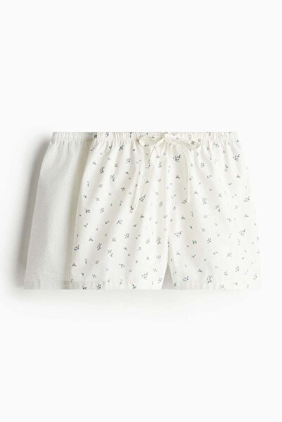 H&M 2-pack cotton poplin pyjama shorts