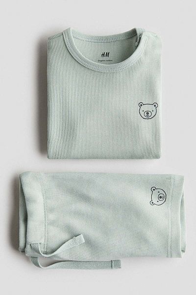 H&M 2-piece ribbed cotton set