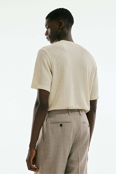 H&M Regular Fit Rib-knit T-shirt