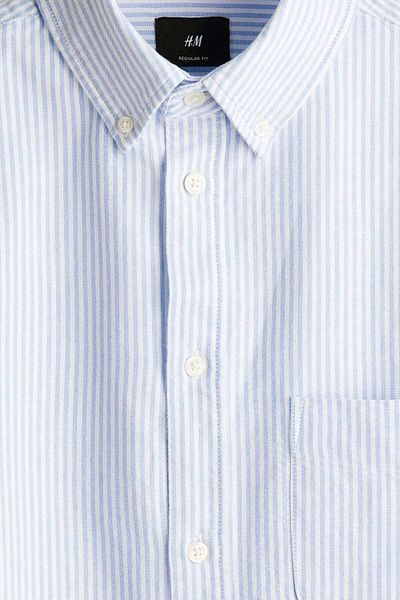 H&M Regular Fit Short-sleeved Oxford shirt