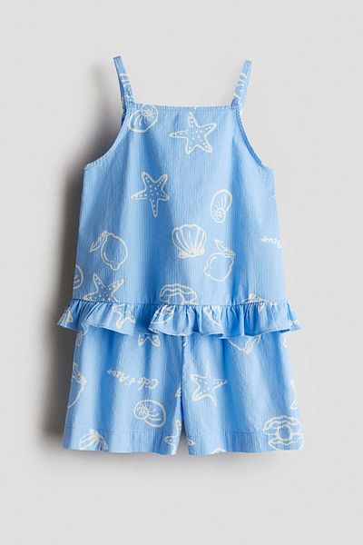 H&M 2-piece cotton strappy top and shorts set