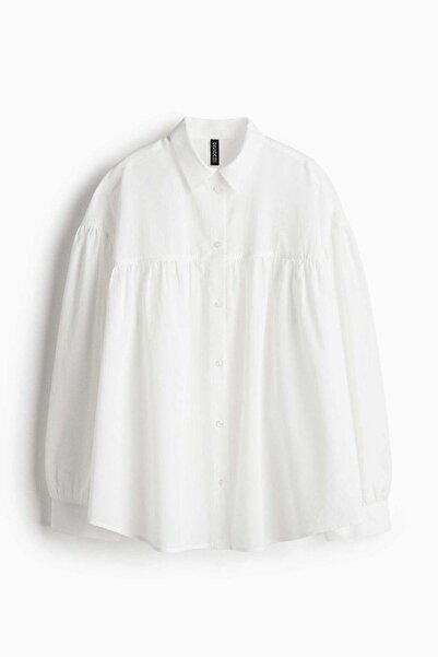 H&M قميص قطني كبير الحجم