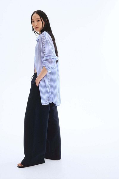 H&M Wide linen-blend trousers