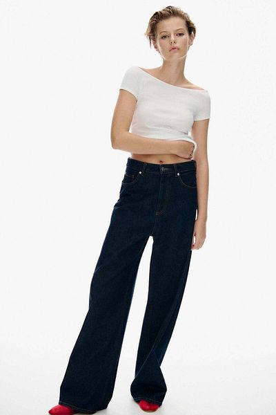 H&M Ribbed Off-the-shoulder Top