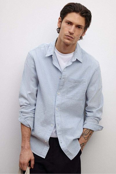 H&M Loose Fit Seersucker shirt