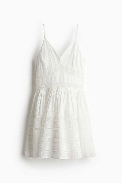 H&M Lace-inset cotton dress