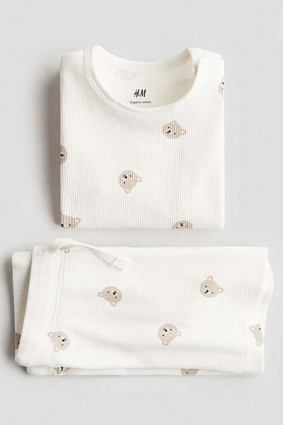 H&M 2-piece ribbed cotton set