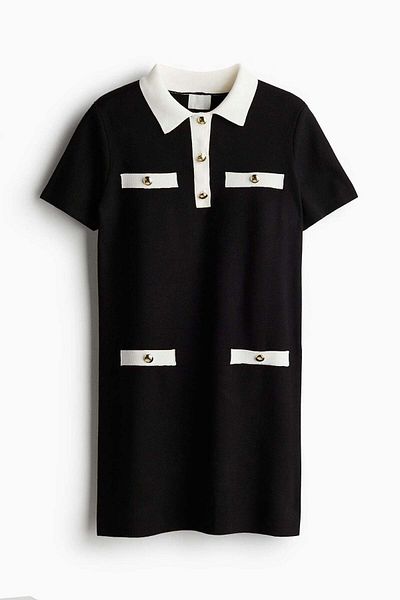 H&M Collared fine-knit dress