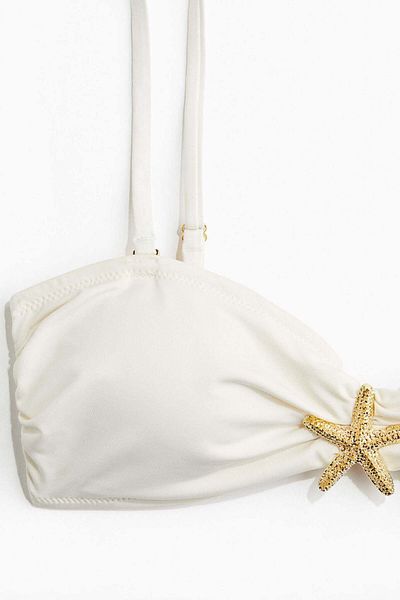 H&M Starfish-detail padded bandeau bikini top