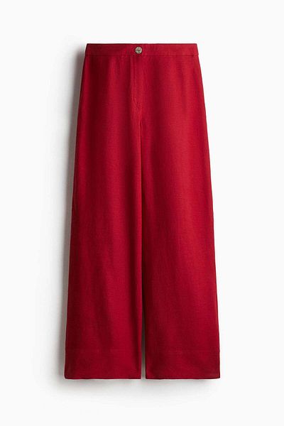 H&M بنطلون من مزيج الكتان