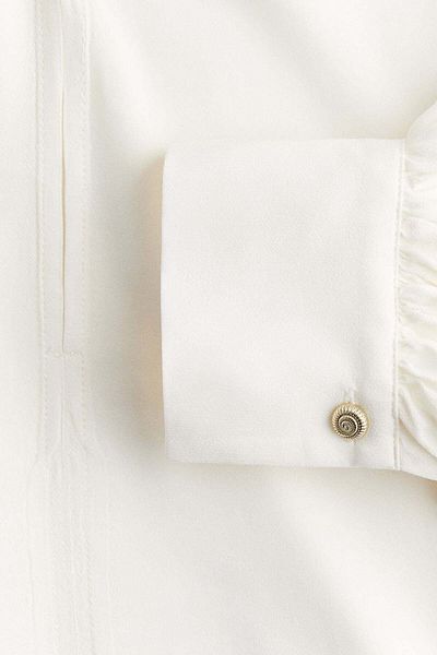 H&M Frill-trimmed drawstring blouse