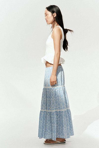 H&M Lace-inset maxi skirt