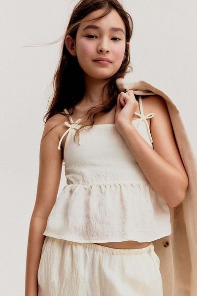H&M Bow-detail Peplum Top