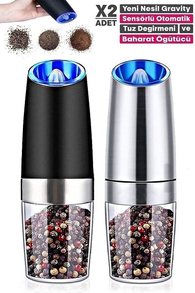 Rosemor Automatic Pepper Salt Mill Spice Grinder with Ceramic Blade Led