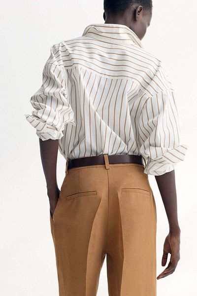 H&M Wide Linen-blend Trousers