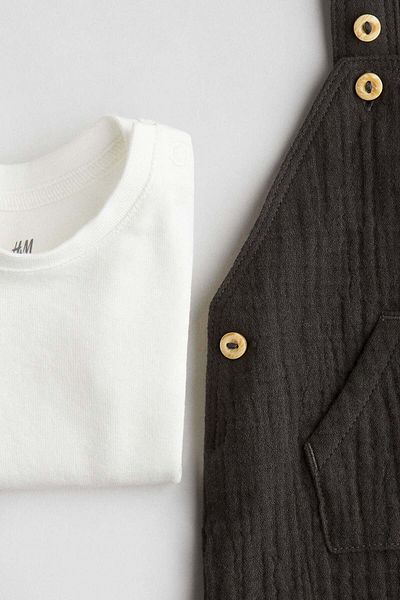 H&M طقم قطني مكون من قطعتين