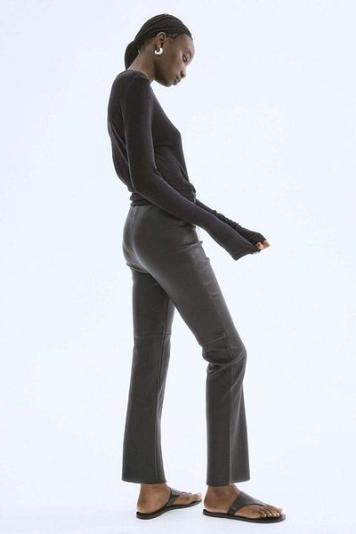 H&M Slim-fit leather trousers
