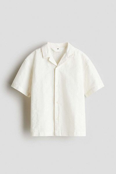 H&M Textured Cotton Resort Shirt