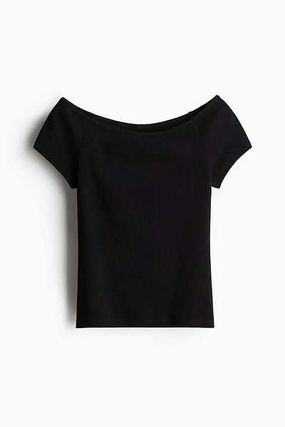 H&M Ribbed Off-the-shoulder Top