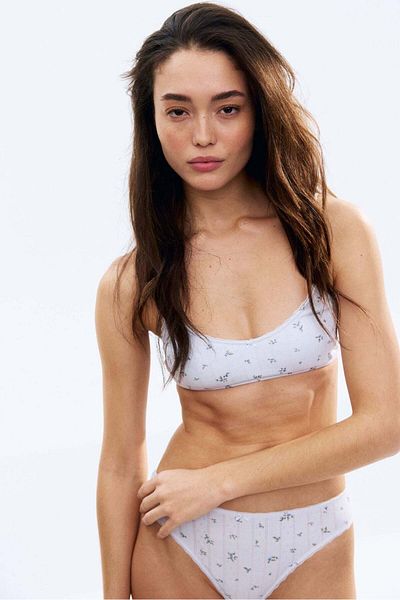 H&M Padded soft pointelle bra