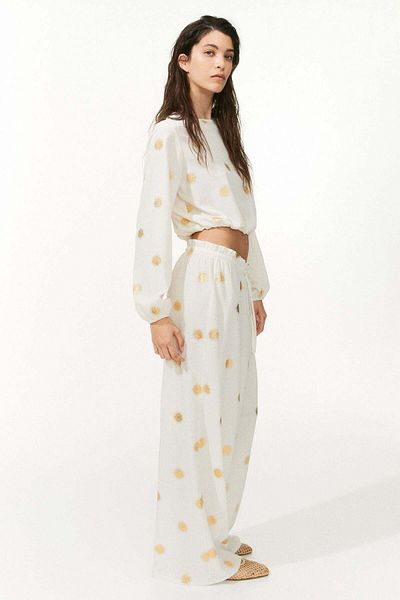 H&M Crinkled Jersey Drawstring Trousers