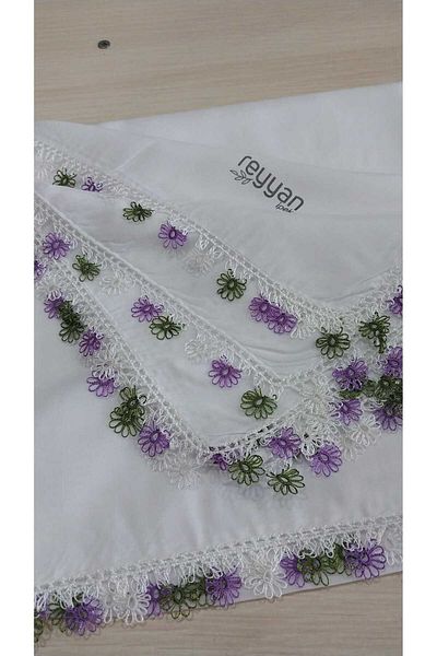 Papatyam Handwork Crochet and Shuttle Embroidered Writing/Crochet and Shuttle Handwork Writing/Dowry Yemeni/100X100/Reyyan/