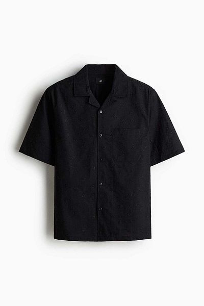 H&M Regular Fit Embroidered Resort Shirt