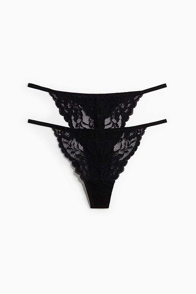 H&M 2-pack Lace Tanga Thong Briefs