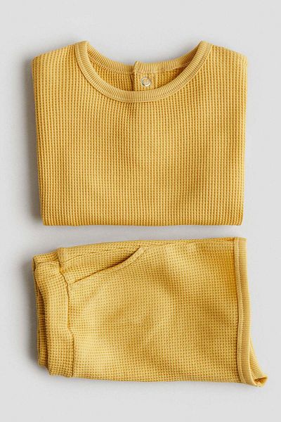 H&M 2-piece Waffled Jersey Set