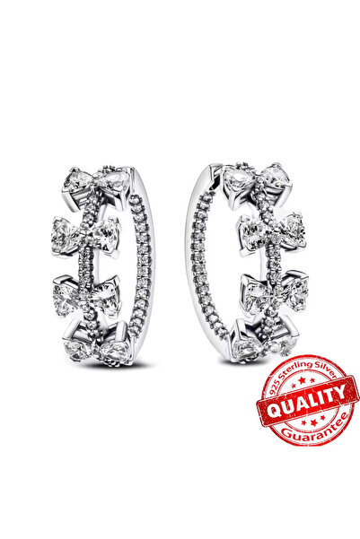 Hector&Co. Jewellery Gümüş Fiyonk Sıralı Halka Küpe