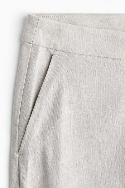 H&M بنطلون واسع من مزيج الكتان