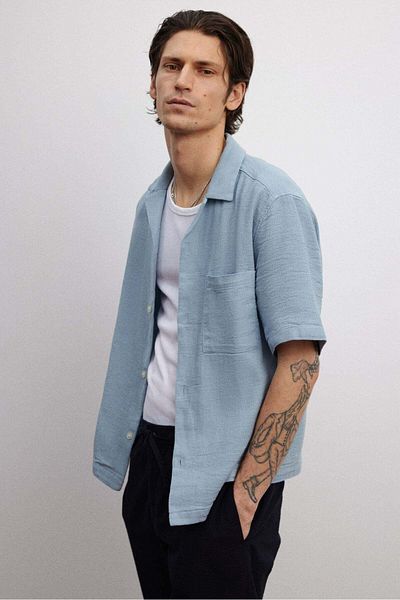 H&M Regular Fit Textured resort shirt
