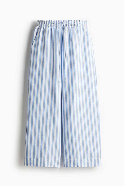 H&M Cropped Linen-blend Trousers