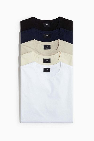 H&M 5-pack T-shirts Slim fit