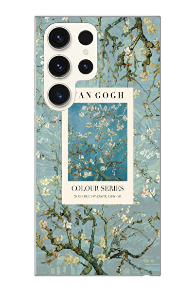 moonset Samsung Galaxy S24 Ultra Uyumlu Van Gogh Tasarımlı Baskılı Şeffaf Tel...