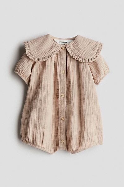 H&M Cotton muslin romper suit