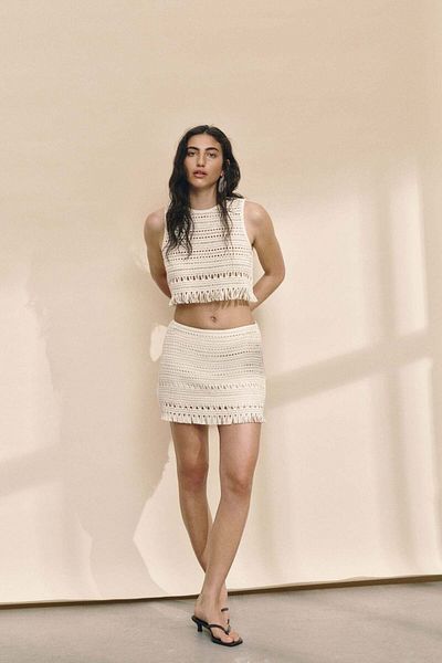 H&M Crochet-look mini skirt