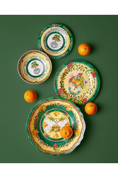 CHIARA ALESSI Carpe Diem Yellow Melamine Dinner Plate 28 cm