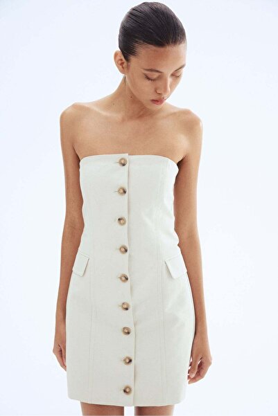 H&M Button-front bandeau dress