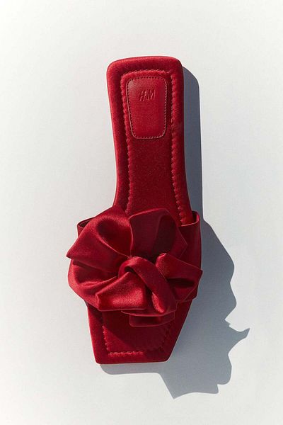 H&M Appliquéd satin sandals
