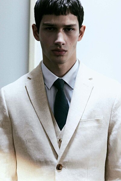 H&M Slim Fit Linen suit waistcoat