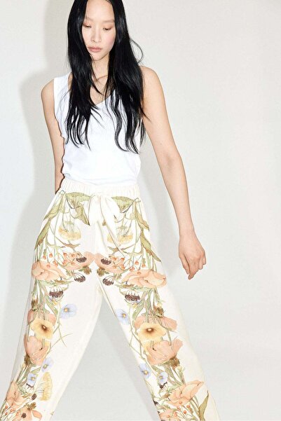 H&M Wide tie-belt trousers