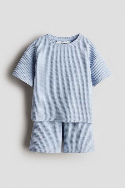 H&M 2-piece waffled jersey set
