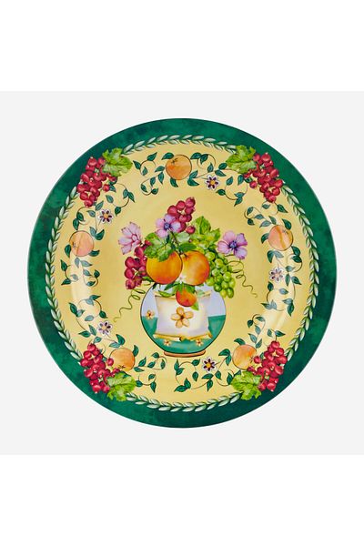 CHIARA ALESSI Carpe Diem Yellow Melamine Dinner Plate 28 cm